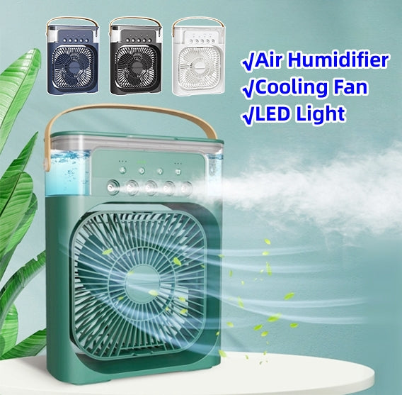 3-in-1 USB Air Humidifier Cooling Fan with LED Light