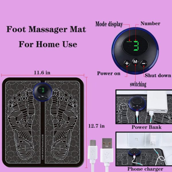 Electric EMS Foot Massager Mat: Relaxation & Muscle Relief